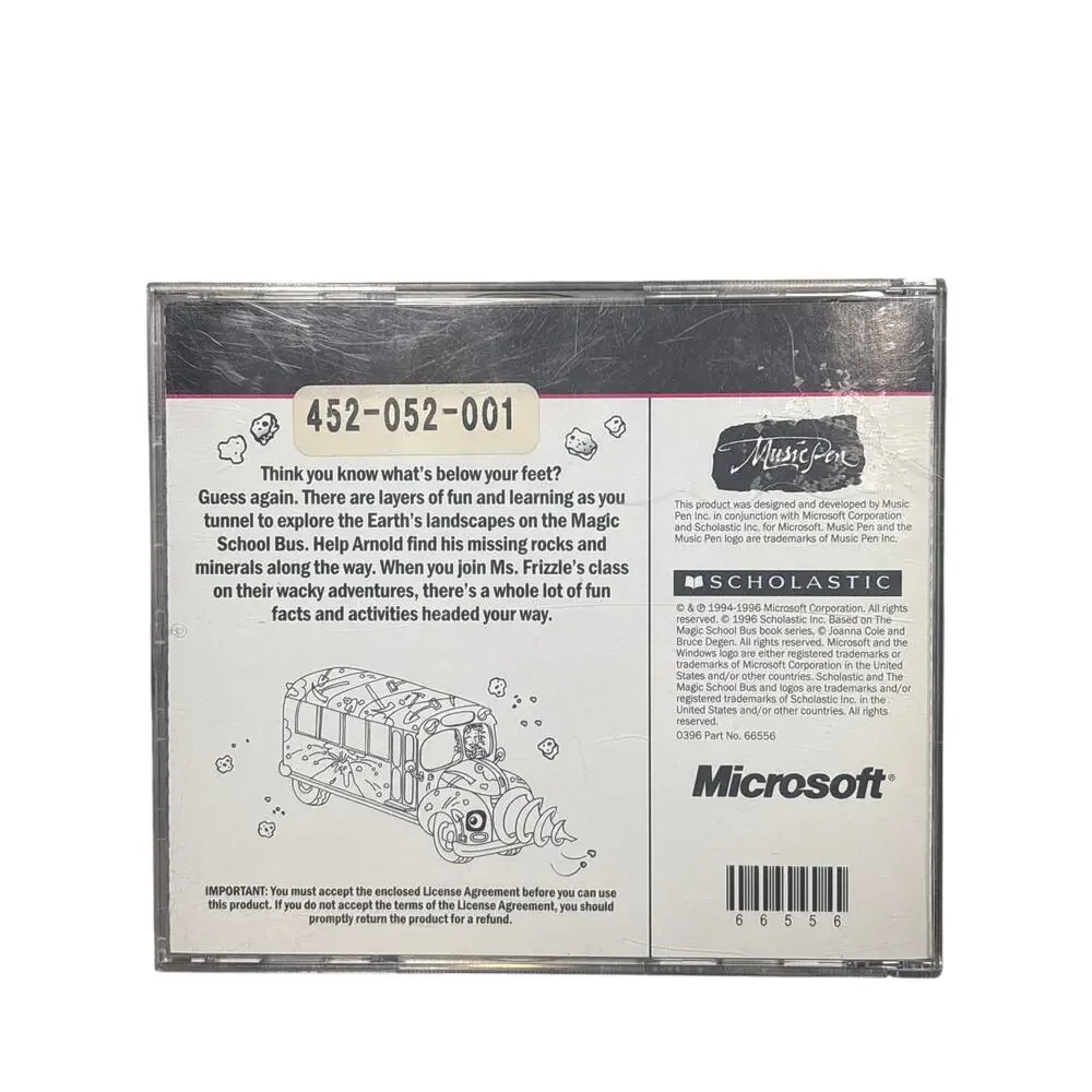 Microsoft - The Magic School Bus - Inside The Earth PC Game Scholastic